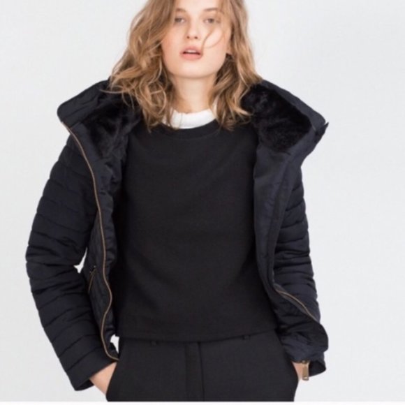 zara basic outerwear puffer jacket